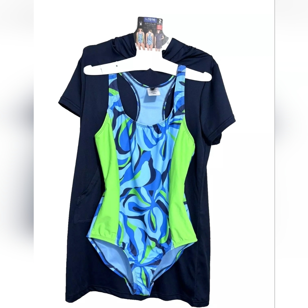 Spyder • 2-Piece Girls' Swimsuit • UPF30+ • Breathable • L 12/14